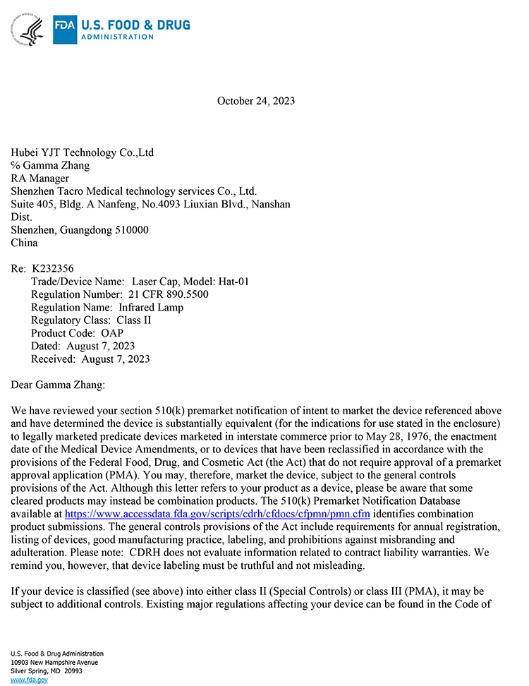 FDA Clearance Letter